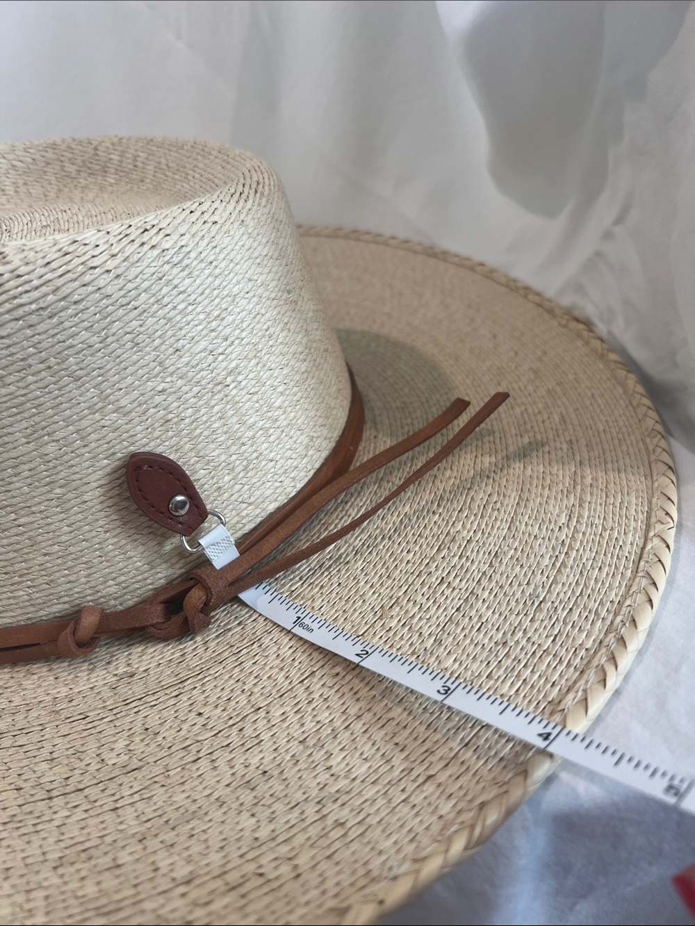 Natural Straw Rancher Hat with Leather Accent - Picture 7 of 7